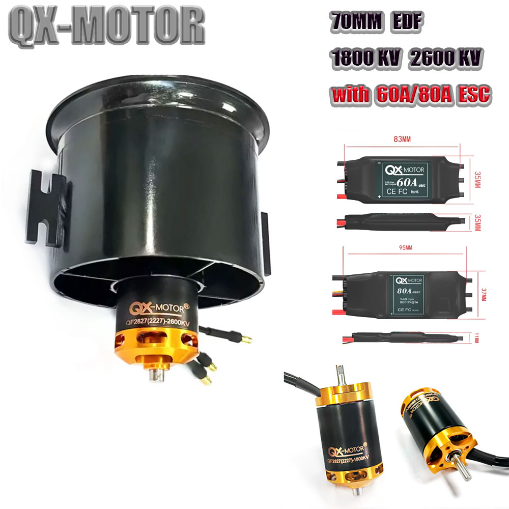 Rc Helicopter Blade - QX-MOTOR 70mm EDF-kanaalventilator met 12 bladen,